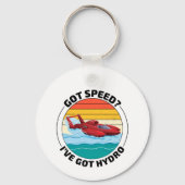Hydro-speed racing: spannende hydroplane Humor Sleutelhanger (Voorkant)