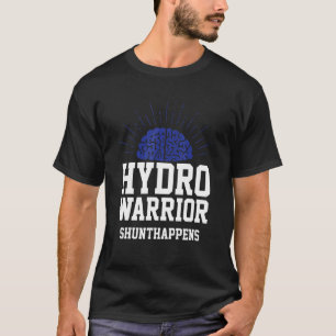Hydro-warrior shunt gebeurt bij Hydrocefalus blauw T-shirt