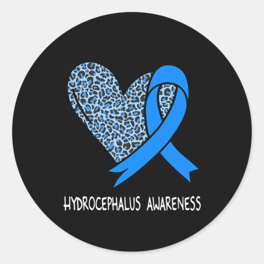 Hydrocefalus Awareness Blauw lint Ronde Sticker (Voorkant)