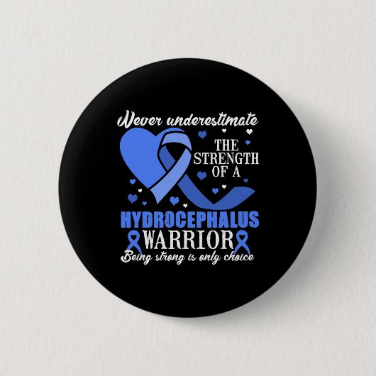 Hydrocefalus Awareness Blue Ribbon Ondersteuning Ronde Button 5,7 Cm (Voorkant)