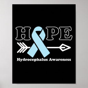 - Hydrocefalus Awareness Lichtblauw lint Poster