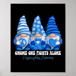 Hydrocefalus Awareness Maand Blauw Lint Gnomieën Poster