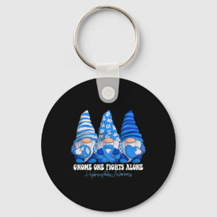 Hydrocefalus Awareness Maand Blauw Lint Gnomieën Sleutelhanger
