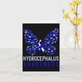 Hydrocefalus Awareness Maand Blauw Lint Ondersteun Kaart (Gele Bloem)