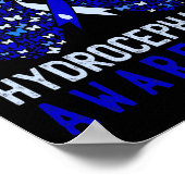 Hydrocefalus Awareness Maand Blauw Lint Ondersteun Poster (Hoek)