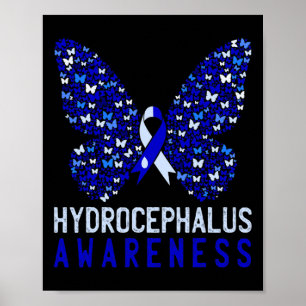 Hydrocefalus Awareness Maand Blauw Lint Ondersteun Poster