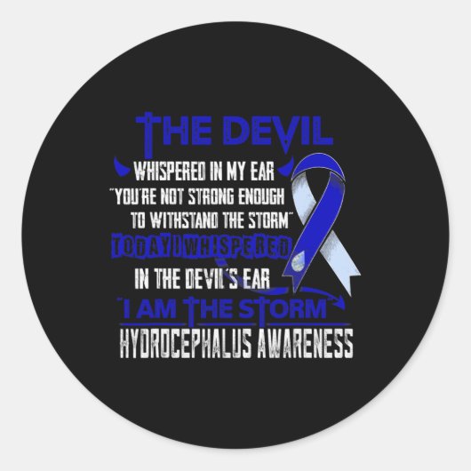 Hydrocefalus Bewustzijn Ik ben de Storm Duivel Ronde Sticker (Voorkant)