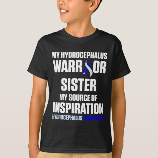 Hydrocefalus Overlevende Zuster Bewustzijn Warrior T-shirt (Voorkant)