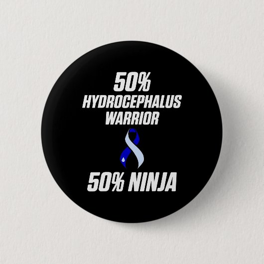 Hydrocefalus Survivor Ninja Awareness Warrior Ronde Button 5,7 Cm (Voorkant)