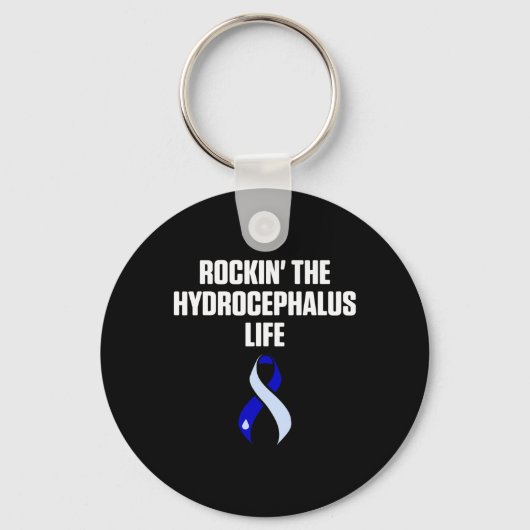 Hydrocefalus Survivor Rocking Awareness Warrior Sleutelhanger (Voorkant)