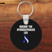 Hydrocefalus Survivor Rocking Awareness Warrior Sleutelhanger (Voorkant)