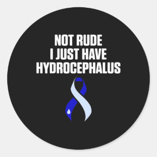 Hydrocefalus Survivor Rude Awareness Warrior Ronde Sticker