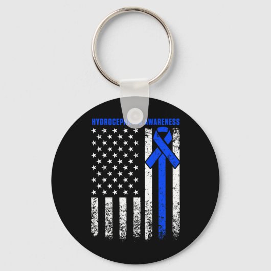 Hydrocefalus Survivor Therapie Bewustzijn Warrior Sleutelhanger (Voorkant)