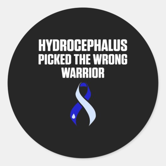 Hydrocefalus Survivor Wrong Awareness Warrior Ronde Sticker (Voorkant)