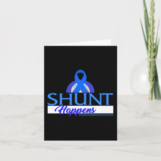 Hydrocefhalus Awareness Shunt HappBlue Ribbon Kaart (Voorkant)