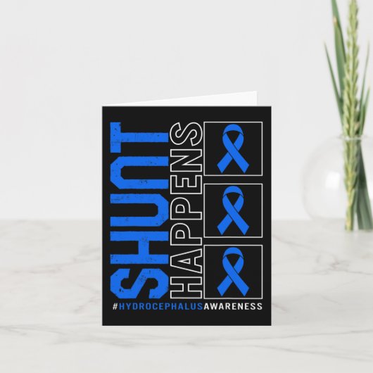 Hydrocefhalus Awareness Shunt HappBlue Ribbon Kaart (Voorkant)