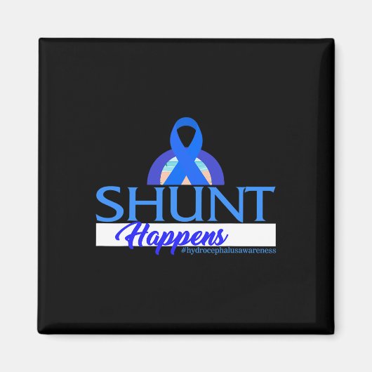 Hydrocefhalus Awareness Shunt HappBlue Ribbon Magneet (Voorkant)