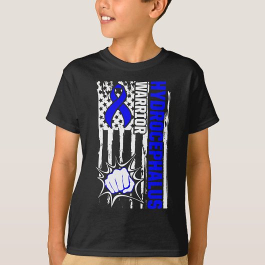 Hydrocefhalus Survivor Inspiration Awareness Warri T-shirt (Voorkant)