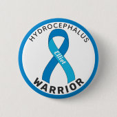 Hydrocefhalus Warrior Ribbon White Button (Voorkant)