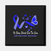 Hydrocephalus Awareness Butterflies Support Blue R Magneet (Voorkant)