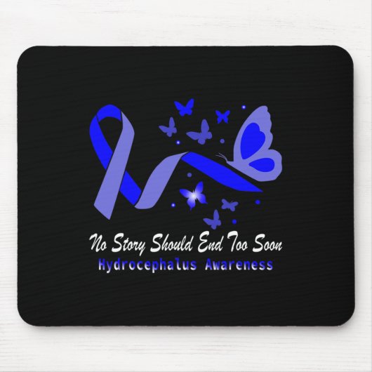 Hydrocephalus Awareness Butterflies Support Blue R Muismat (Voorkant)