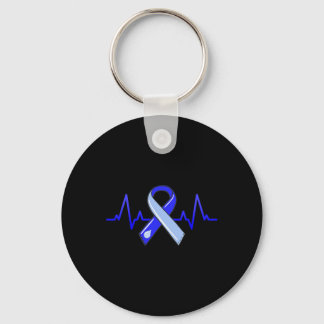 Hydrocephalus Awareness Month Heartbeat Blue Ribbo Sleutelhanger