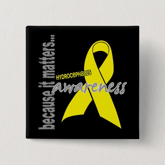 Hydrocephalus Awareness Vierkante Button 5,1 Cm (Voorkant)