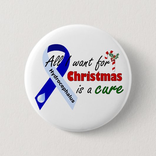 Hydrocephalus kerstButton Ronde Button 5,7 Cm (Voorkant)
