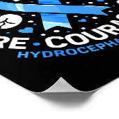 Hydrocephalus Ondersteuning Blauwe Lint Bewustzijn Poster (Hoek)