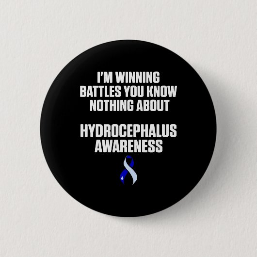 Hydrocephalus Overlevende Winning Awareness Warrio Ronde Button 5,7 Cm (Voorkant)
