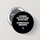 Hydrocephalus Overlevende Winning Awareness Warrio Ronde Button 5,7 Cm (Voorkant /achterkant)