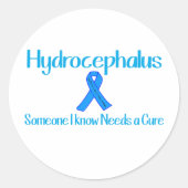 Hydrocephalus Ronde Sticker (Voorkant)