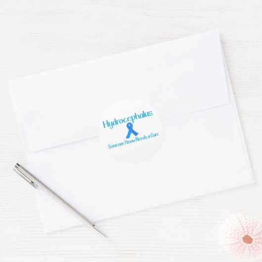 Hydrocephalus Ronde Sticker (Envelop)