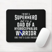 Hydrocephalus Survivor Dad Hero Awareness Warrior Muismat (Met muis)