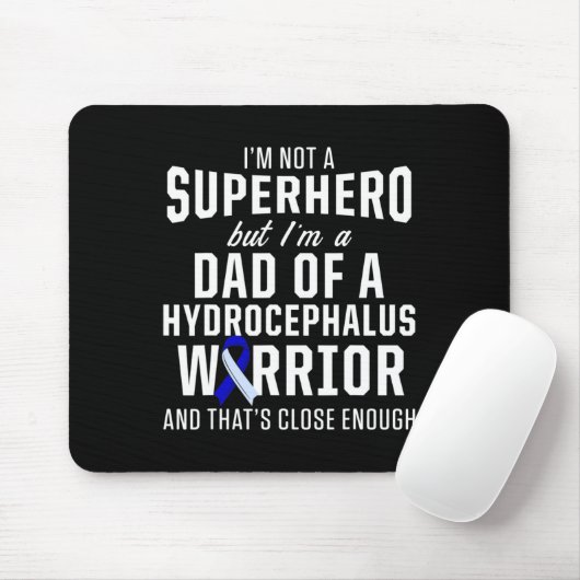 Hydrocephalus Survivor Dad Hero Awareness Warrior Muismat (Met muis)