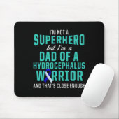 Hydrocephalus Survivor Dad Hero Awareness Warrior Muismat (Met muis)
