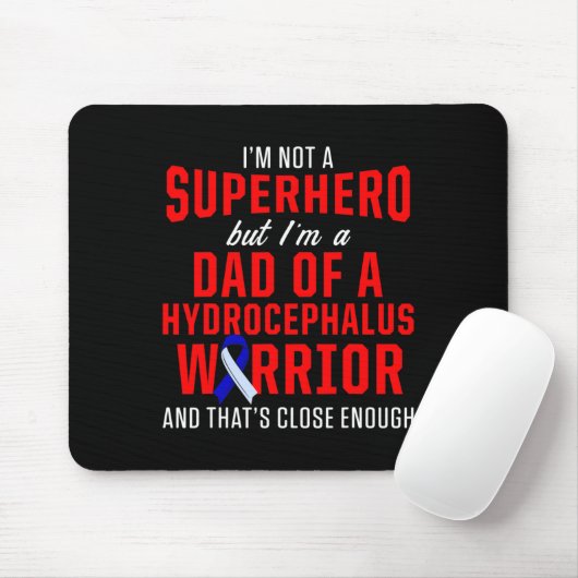 Hydrocephalus Survivor Dad Hero Awareness Warrior Muismat (Met muis)