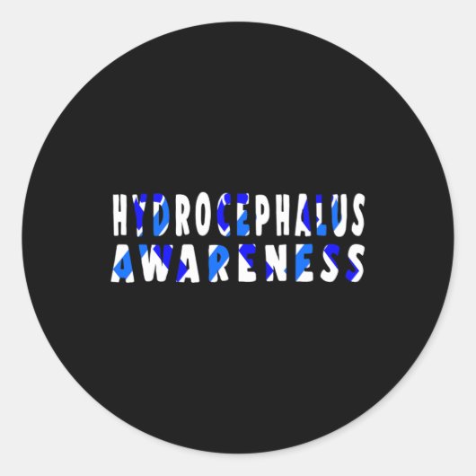 Hydrocephalus Survivor Research Awareness Warrior Ronde Sticker (Voorkant)