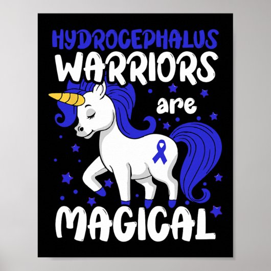 Hydrocephalus Warrior Blauw lint Hydrocephalus Aw Poster (Voorkant)
