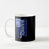 Hydrocephalus Warrior Flag Blue Ribbon Awareness M Koffiemok (Links)