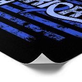 Hydrocephalus Warrior Flag Blue Ribbon Awareness M Poster (Hoek)