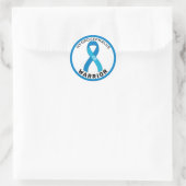 Hydrocephalus Warrior Ribbon White Round Sticker (Tas)