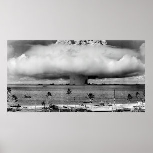 HYDROGEN BOMB BLAST - BIKINI ATOLL - 1946 POSTER