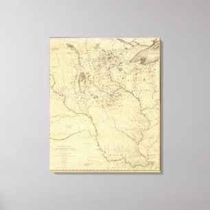 Hydrografisch bekken van de Mississippi Canvas Afdruk