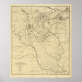 Hydrografisch bekken van de Mississippi Poster (Voorkant)