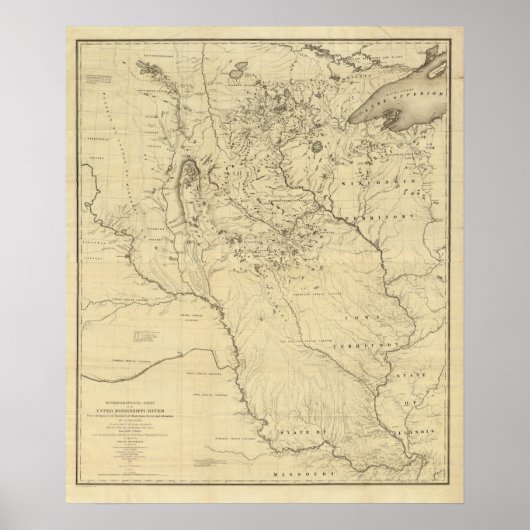 Hydrografisch bekken van de Mississippi Poster (Voorkant)