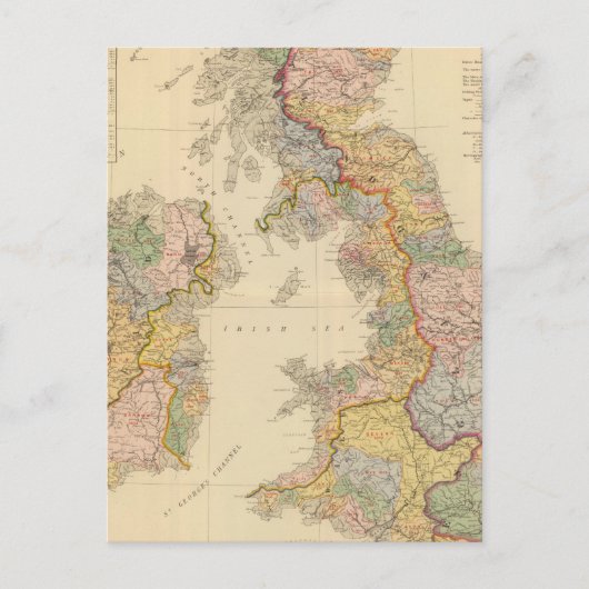 Hydrografische kaart, Britse eilanden Briefkaart (Voorkant)