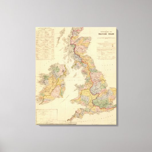 Hydrografische kaart, Britse eilanden Canvas Afdruk (Voorkant)