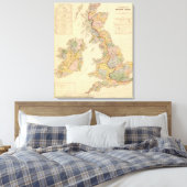Hydrografische kaart, Britse eilanden Canvas Afdruk (Insitu (Slaapkamer))