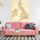 Hydrografische kaart, Britse eilanden Canvas Afdruk (Insitu (Woonkamer))